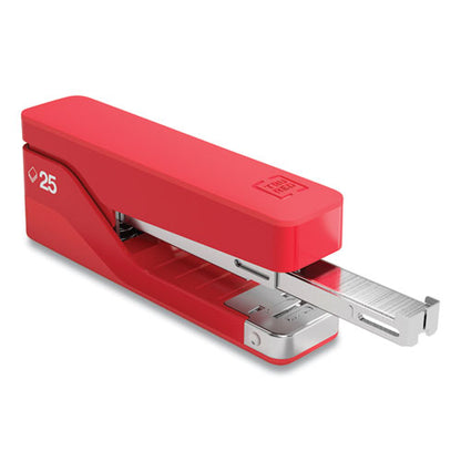 Desktop Aluminum Stapler, 25-sheet Capacity, Red