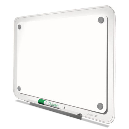 Iq Total Erase Translucent-edge Board, 11 X 7, White Surface, Clear Plastic Frame