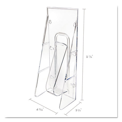 Stand-tall Wall-mount Literature Rack, Leaflet, 4.56w X 3.25d X 11.88h, Clear