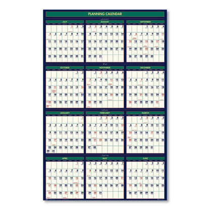 Four Seasons Business/academic Recycled Wall Calendar, 24 X 37, 12-month (july-june): 2023-2024, 12-month (jan To Dec): 2024