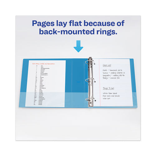 Heavy-duty View Binder With Durahinge And Locking One Touch Ezd Rings, 3 Rings, 4" Capacity, 11 X 8.5, Pacific Blue