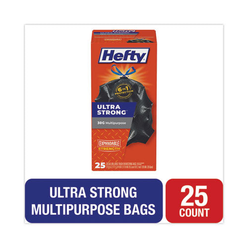 Ultra Flex Waste Bags, 30 Gal, 1.05 Mil, 6" X 2.1", Black, 150/carton