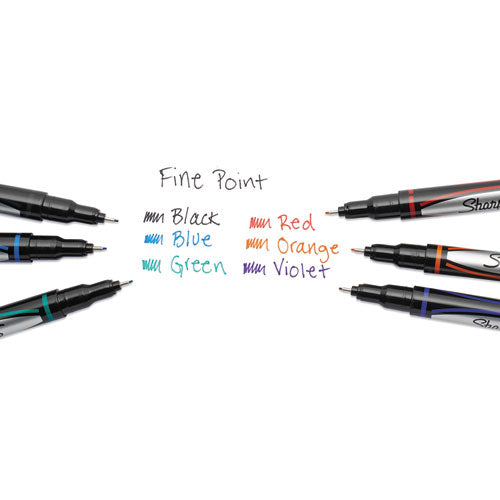 Water-resistant Ink Porous Point Pen, Stick, Fine 0.4 Mm, Assorted Ink And Barrel Colors, 6/pack