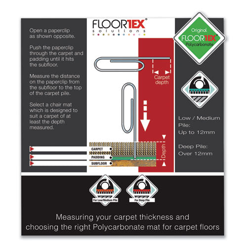 Cleartex Ultimat Xxl Polycarb. Square General Office Mat For Carpets, 60 X 60, Clear