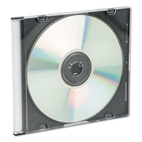 Cd/dvd Slim Jewel Cases, Clear/black, 25/pack