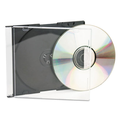 Cd/dvd Slim Jewel Cases, Clear/black, 25/pack
