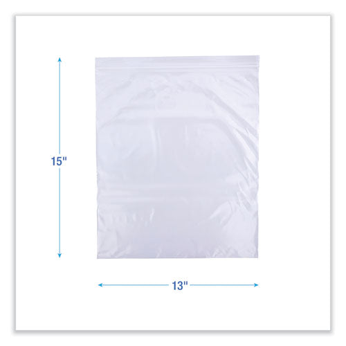 Reclosable Food Storage Bags, 2 Gal, 2.7 Mil, 13" X 15", Clear, 100/box
