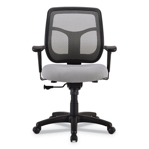 Apollo Mid-back Mesh Chair, 18.1" To 21.7" Seat Height, Silver Seat, Silver Back, Black Base