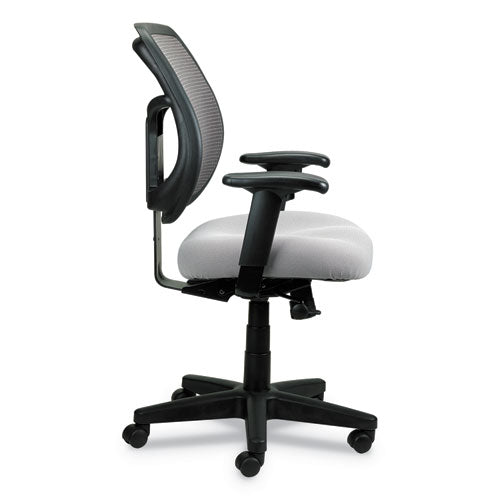 Apollo Mid-back Mesh Chair, 18.1" To 21.7" Seat Height, Silver Seat, Silver Back, Black Base