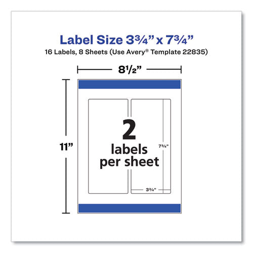 Durable Water-resistant Wraparound Labels W/ Sure Feed, 3.25 X 7.75, 16/pk