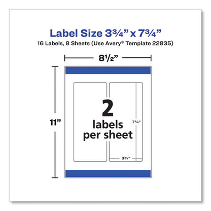 Durable Water-resistant Wraparound Labels W/ Sure Feed, 3.25 X 7.75, 16/pk