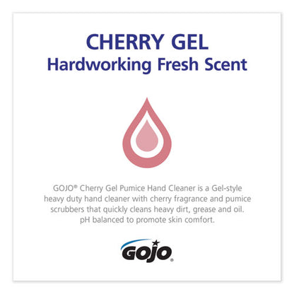 Cherry Gel Pumice Hand Cleaner, Cherry Scent, 1 Gal Bottle, 2/carton