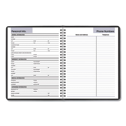Dayminder Monthly Planner With Notes Column, Ruled Blocks, 8.75 X 7, Black Cover, 12-month (jan To Dec): 2024