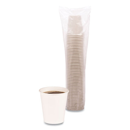 Paper Hot Cups, 10 Oz, White, 50 Cups/sleeve, 20 Sleeves/carton