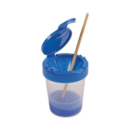 Antimicrobial No Spill Paint Cup, 3.46 W X 3.93 H, Blue