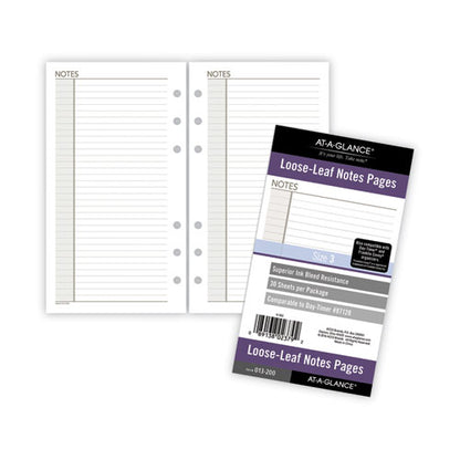 Lined Notes Pages For Planners/organizers, 6.75 X 3.75, White Sheets, Undated
