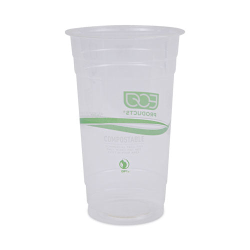 Greenstripe Renewable And Compostable Pla Cold Cups, 24 Oz, 50/pack, 20 Packs/carton
