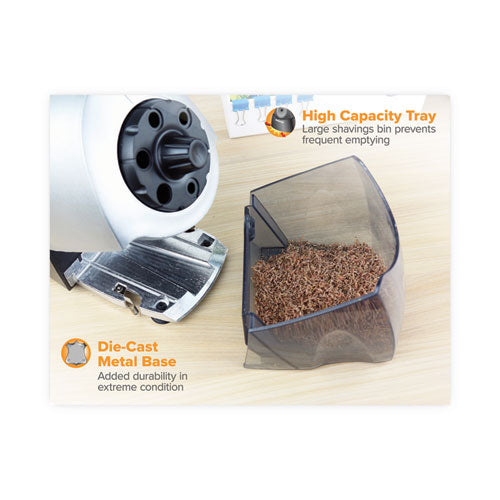 Super Pro 6 Commercial Electric Pencil Sharpener, Ac-powered, 6.13 X 10.69 X 9, Gray/black