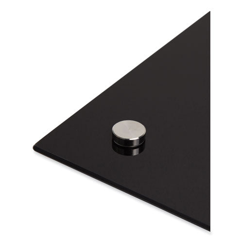 Black Glass Dry Erase Board, 70 X 47, Black Surface