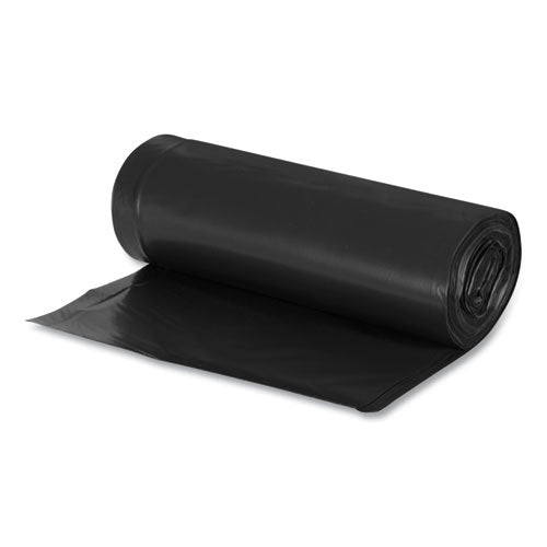 Linear Low Density Recycled Can Liners, 60 Gal, 1.25 Mil, 38" X 58", Black, 10 Bags/roll, 10 Rolls/carton