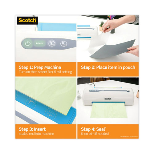 Self-sealing Laminating Pouches, 9.5 Mil, 3.88" X 2.44", Gloss Clear, 25/pack