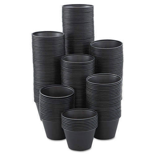 Polystyrene Portion Cups, 4 Oz, Black, 250/bag, 10 Bags/carton