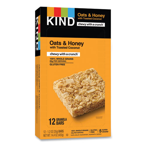 Healthy Grains Bar, Oats And Honey With Toasted Coconut, 1.2 Oz, 12/box