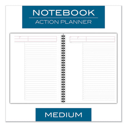 Wirebound Guided Action Planner Notebook, 1-subject, Project-management Format, Dark Gray Cover, (80) 9.5 X 7.5 Sheets