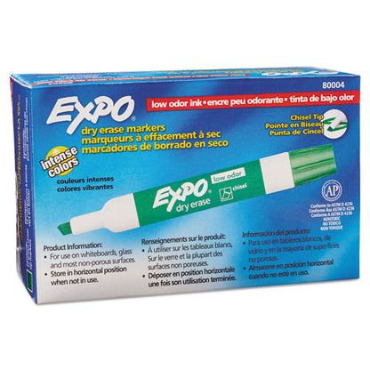 Low-odor Dry-erase Marker, Broad Chisel Tip, Green, Dozen