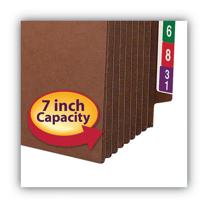 Heavy-duty Redrope End Tab Tuff Pockets, 7" Expansion, Letter Size, Redrope, 5/box