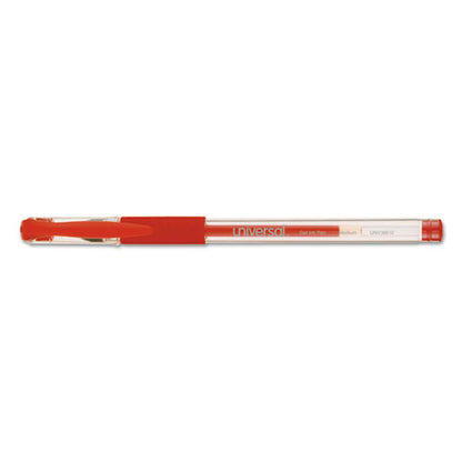 Comfort Grip Gel Pen, Stick, Medium 0.7 Mm, Red Ink, Clear/red Barrel, Dozen