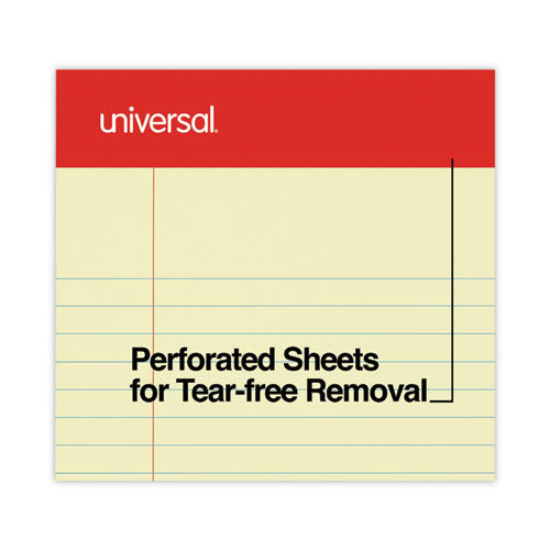 Perforated Ruled Writing Pads, Narrow Rule, Red Headband, 50 Canary-yellow 5 X 8 Sheets, Dozen