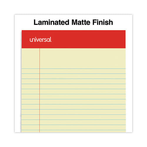 Perforated Ruled Writing Pads, Narrow Rule, Red Headband, 50 Canary-yellow 5 X 8 Sheets, Dozen