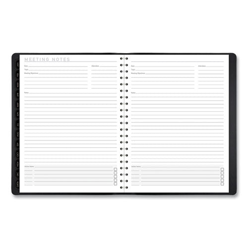 Contemporary Weekly/monthly Planner, Vertical-column Format, 11 X 8.25, Black Cover, 12-month (jan To Dec): 2024