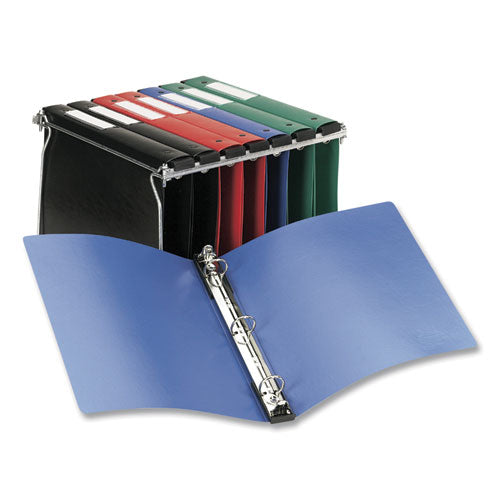 Hanging Storage Flexible Non-view Binder With Round Rings, 3 Rings, 1" Capacity, 11 X 8.5, Blue