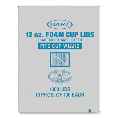 Lids For Foam Cups And Containers, Fits 12 Oz Cups, Translucent, 1,000/carton