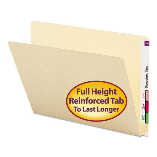 Extended End Tab Manila Folders, Straight Tabs, Letter Size, 0.75" Expansion, Manila, 100/box