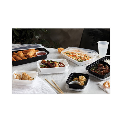 Newspring Versatainer Microwavable Containers, 12 Oz, 4.5 X 5.5 X 1.75, Black/clear, Plastic, 150/carton