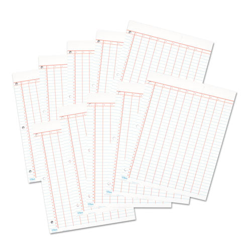Data Pad With Numbered Column Headings, Data/lab-record Format, Wide/legal Rule, 10 Columns, 8.5 X 11, White, 50 Sheets