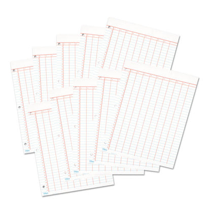 Data Pad With Numbered Column Headings, Data/lab-record Format, Wide/legal Rule, 10 Columns, 8.5 X 11, White, 50 Sheets