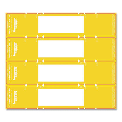 File Pocket Handles, 9.63 X 2, Yellow/white, 4/sheet, 12 Sheets/pack