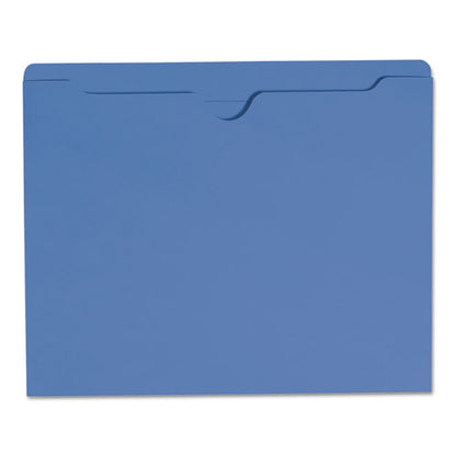 Colored File Jackets With Reinforced Double-ply Tab, Straight Tab, Letter Size, Blue, 100/box