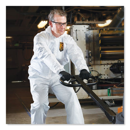 A20 Breathable Particle Protection Coveralls, Elastic Back, Hood, Medium, White, 24/carton