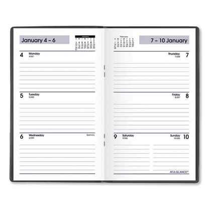 Dayminder Weekly Pocket Planner, 6 X 3.5, Black Cover, 12-month (jan To Dec): 2024