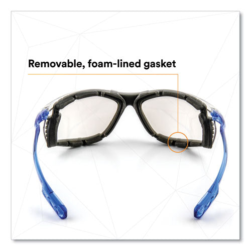 Ccs Protective Eyewear With Foam Gasket, Blue Plastic Frame, Clear Polycarbonate Lens
