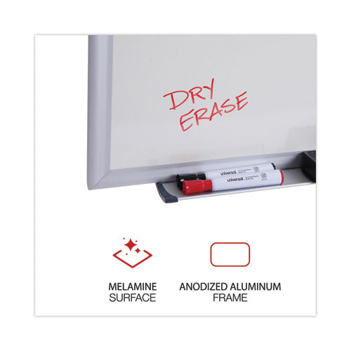 Deluxe Melamine Dry Erase Board, 60 X 36, Melamine White Surface, Silver Anodized Aluminum Frame