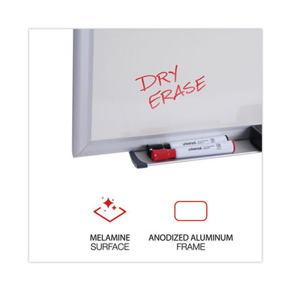 Deluxe Melamine Dry Erase Board, 60 X 36, Melamine White Surface, Silver Anodized Aluminum Frame