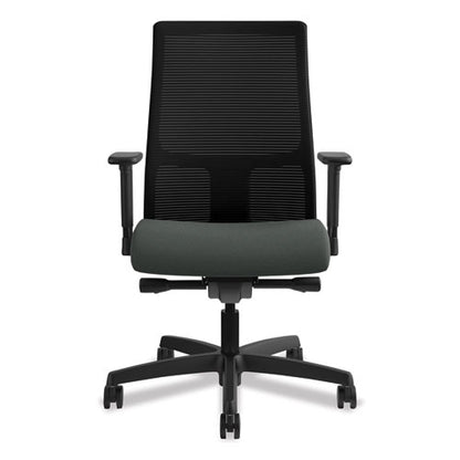 Ignition Series Mesh Mid-back Work Chair, Supports Up To 300 Lb, 17.5" To 22" Seat Height, Iron Ore Seat, Black Back/base