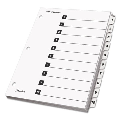 Onestep Printable Table Of Contents And Dividers, 10-tab, 1 To 10, 11 X 8.5, White, White Tabs, 1 Set