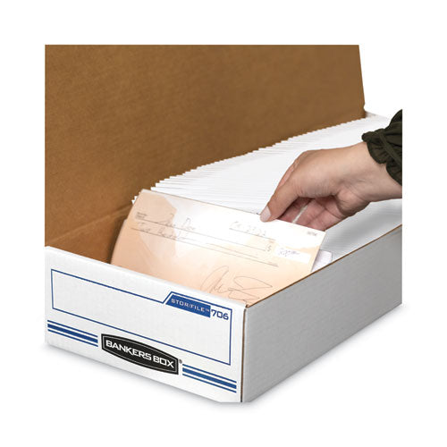 Stor/file Check Boxes, 9.25" X 25" X 4.13", White/blue, 12/carton